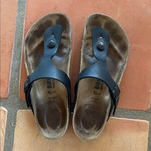 Birkenstock Women's Black Leather Sandals